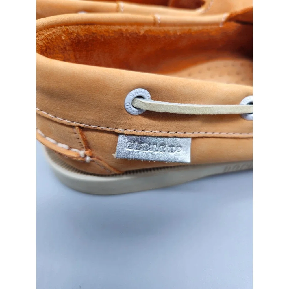 Sebago Dockside Boat Mocs Womens 9 M Orange Leather Loafer Shoes Anniversary Ed.